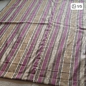 Striped Rod Pocket Curtains - One Pair